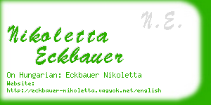 nikoletta eckbauer business card